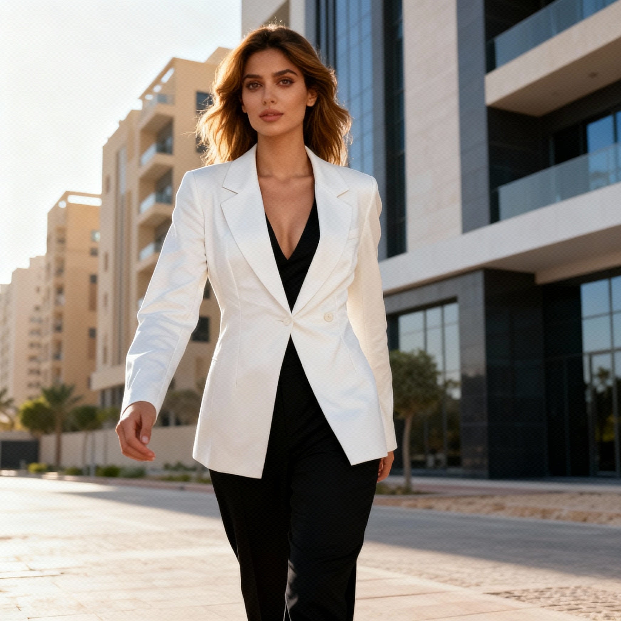 Elegant Cream Tailored Blazer