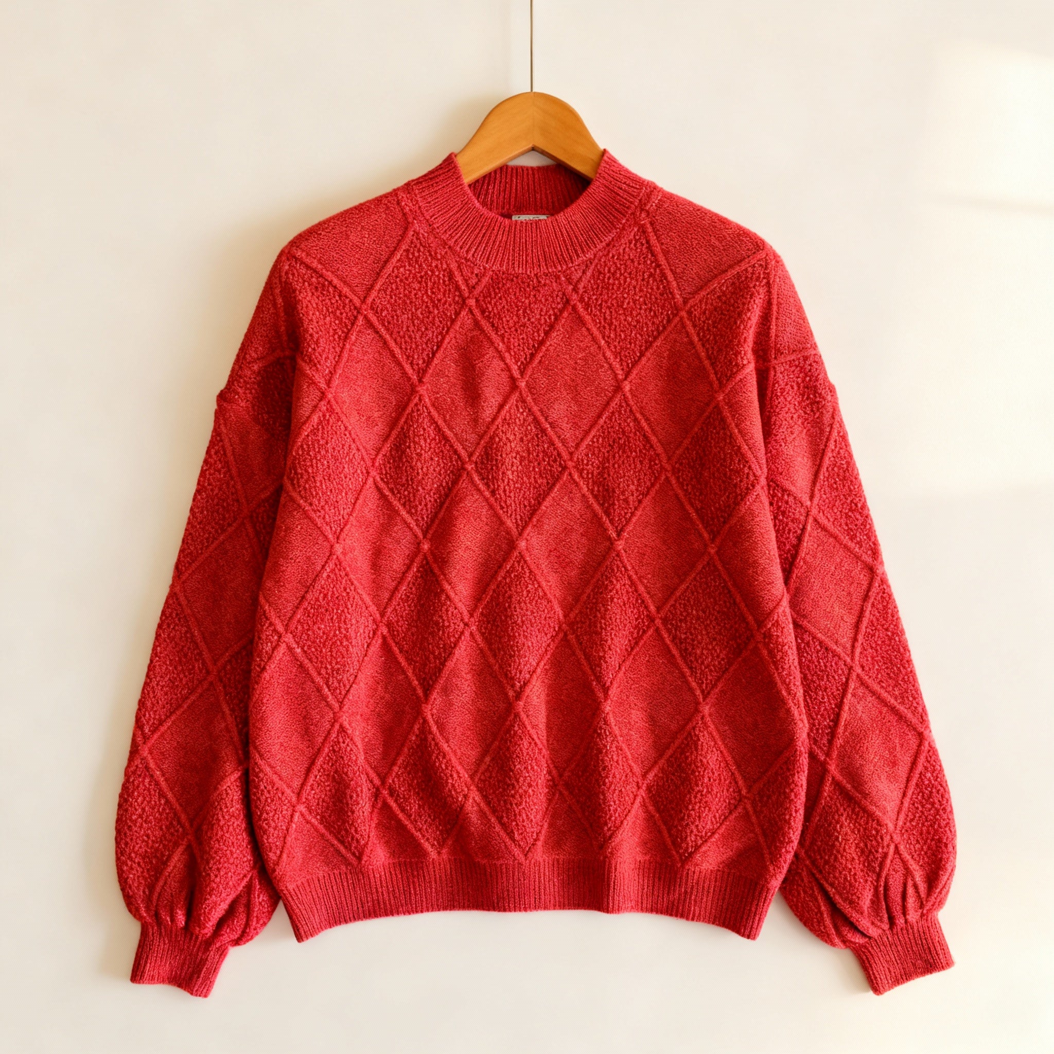 Red Diamond Knit Sweater – Sweater for Women