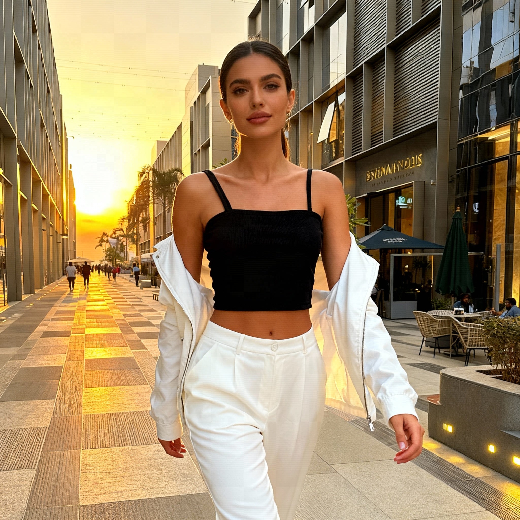 Black Ribbed Cropped Tank Top – Minimal Essential