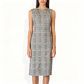 Classic Sleeveless Tweed Pencil Dress