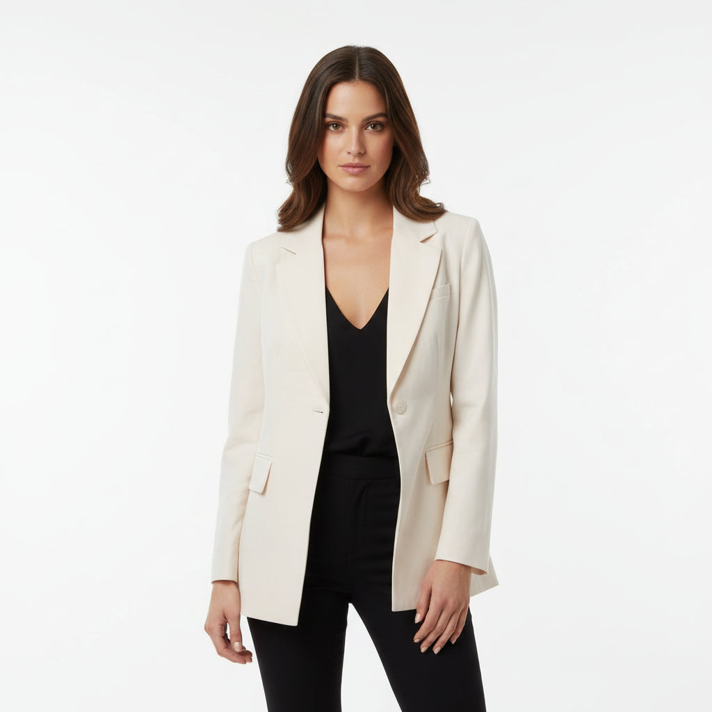 Elegant Cream Tailored Blazer