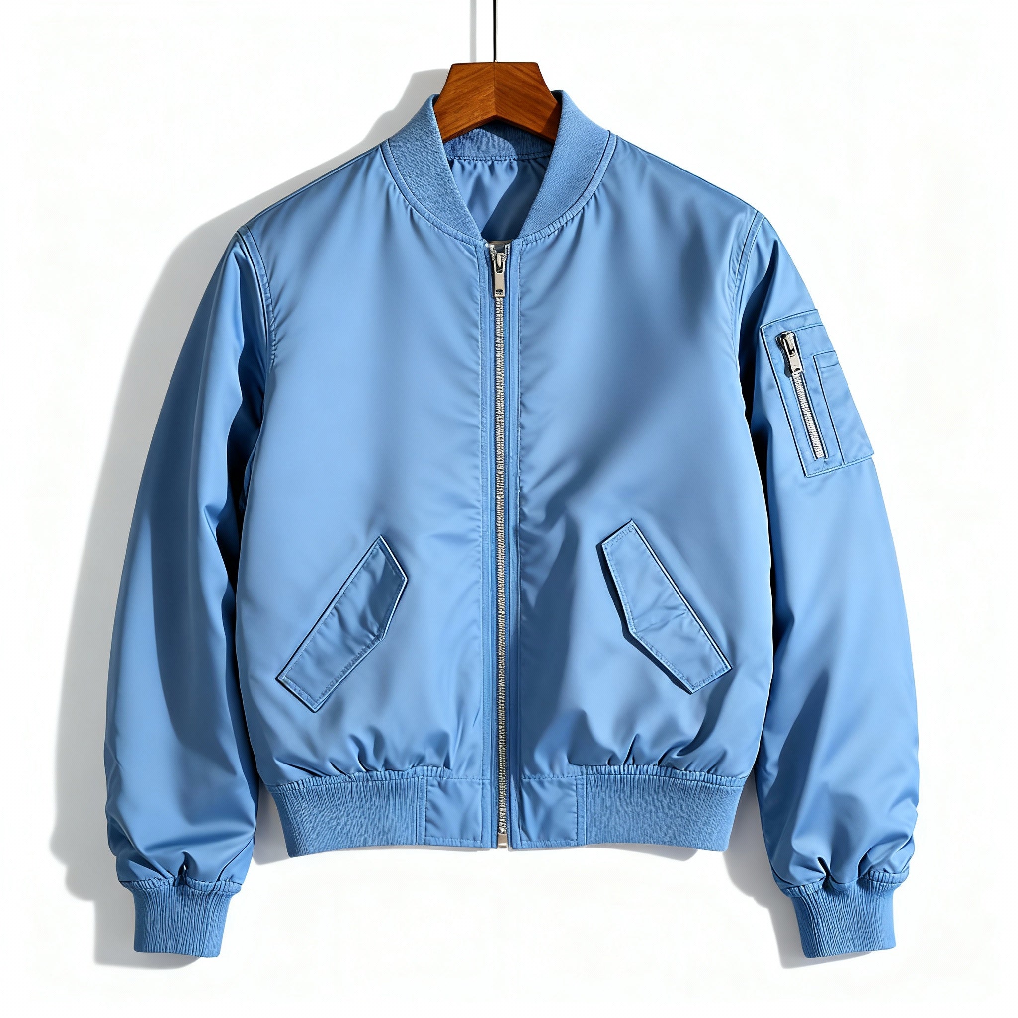 Sky Blue Bomber Jacket – Lightweight Streetwear Style