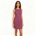 Pink Houndstooth Sleeveless Shift Dress