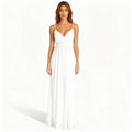 Elegant White V-Neck Maxi Dress